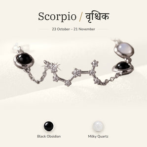 Scorpio zodiac constellation bracelet for women – silver