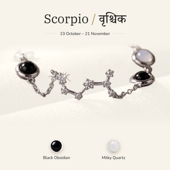 Scorpio zodiac constellation bracelet for women โ silver