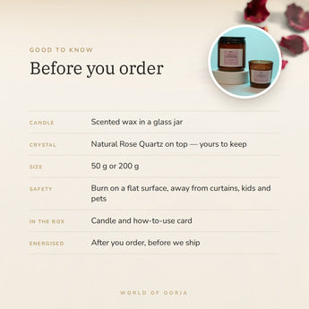 Rose Quartz Crystal Candle – good to know before you order