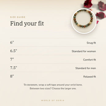 Custom Crystal Bracelet size guide – 6 to 8 inch