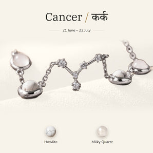 Cancer zodiac constellation bracelet for women – silver