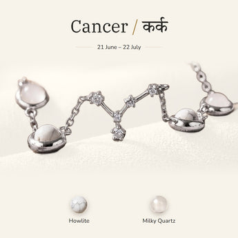 Cancer zodiac constellation bracelet for women – silver