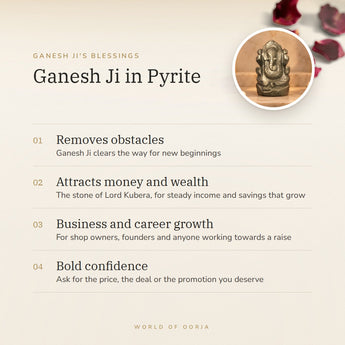 Pyrite Ganesh Ji Murti (196 g) benefits – World of Oorja