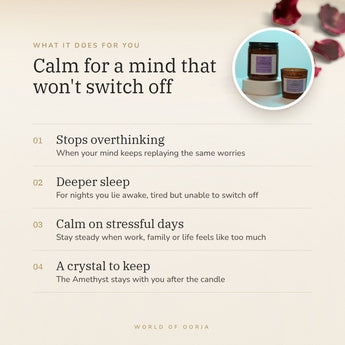 Amethyst Crystal Candle benefits – World of Oorja