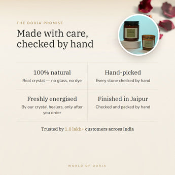 The Oorja promise – Green Aventurine Crystal Candle