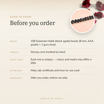 Sulemani Hakik Mala – good to know before you order: what is in the box, energised after order