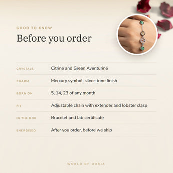 Mulank 5 Mercury Charm Bracelet – before you order: crystals, charm, fit