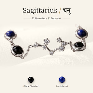 Sagittarius zodiac constellation bracelet for women – silver