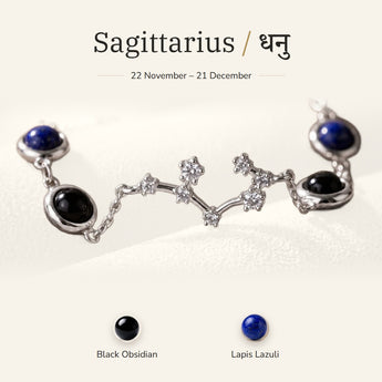 Sagittarius zodiac constellation bracelet for women – silver