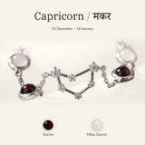 Capricorn zodiac constellation bracelet for women – silver