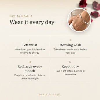 How to wear your Cancer constellation bracelet – recharge on selenite or moonlight