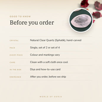 Clear Quartz Crystal Diya – good to know before you order