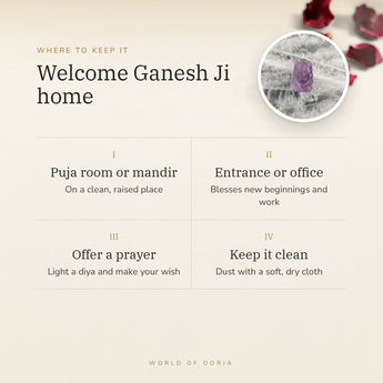 Amethyst Ganesh Ji Murti – welcome ganesh ji home, how to use and where to keep it