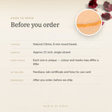 Citrine Necklace – good to know before you order: what is in the box, energised after order