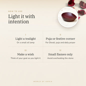 Red Aventurine Crystal Diya – light it with intention, how to use and where to keep it