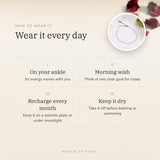 How to wear your Clear Quartz Anklet – daily wear, recharge on selenite or moonlight