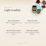Citrine Crystal Candle – light it safely, how to use and where to keep it