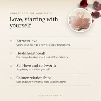 Rose Quartz Swan Pair benefits – World of Oorja