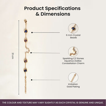 Aquarius bracelet specifications โ gold