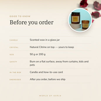 Citrine Crystal Candle – good to know before you order