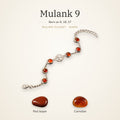 Mulank 9 Mars Charm Bracelet – Red Jasper & Carnelian – Mulank 9 Mars charm bracelet on a plain background
