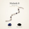 Mulank 8 Saturn Charm Bracelet – Lapis Lazuli & Black Tourmaline – Mulank 8 Saturn charm bracelet on a plain background