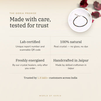 The Oorja promise – Triple Protection Anklet, certified and energised after you order