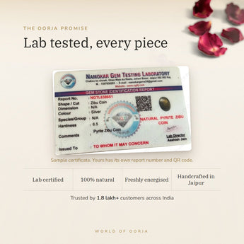 Pyrite Zibu Coin certificate – The Oorja promise