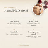 How to wear your Mulank 4 Rahu Charm Bracelet – daily ritual, recharge on selenite or moonlight