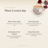 How to wear your Rainbow Moonstone Studs – daily wear, recharge on selenite or moonlight