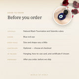 Black Tourmaline & Selenite Cubes Hanging – good to know before you order