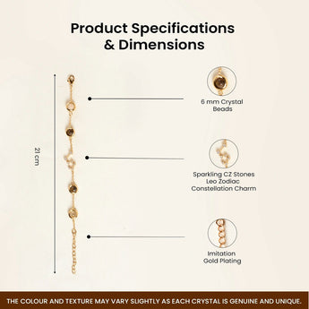 Leo bracelet specifications โ gold