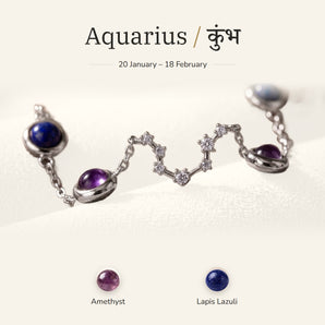 Aquarius zodiac constellation bracelet for women – silver