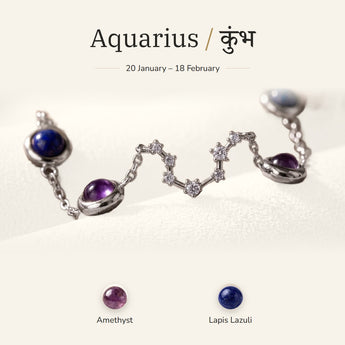Aquarius zodiac constellation bracelet for women โ silver