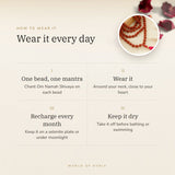 How to wear your Shiv Shakti 5 Mukhi Rudraksha Mala – daily wear, recharge on selenite or moonlight