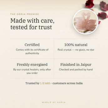 The Oorja promise – Rose Quartz Swan Pair