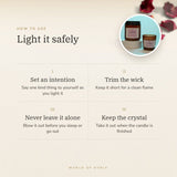 Rose Quartz Crystal Candle – light it safely, how to use and where to keep it