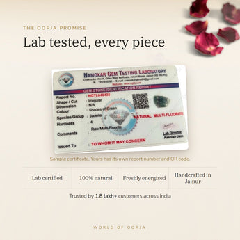 Raw Multi-Fluorite certificate – The Oorja promise