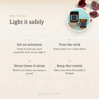Black Tourmaline Crystal Candle – light it safely, how to use and where to keep it