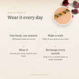 How to wear your Money Attraction Mala – daily wear, recharge on selenite or moonlight