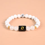 Cancer zodiac bracelet with Cancer glyph engraved onyx bead