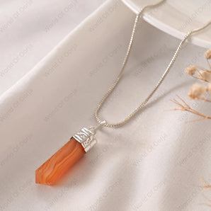 Carnelian Pencil Pendant - WorldOfOorja
