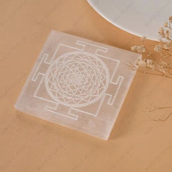 Selenite Charging Plate Shree Yantra — The Wealth Ritual Gift Set