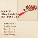 Clear Quartz and Rudraksha Mala - WorldOfOorja