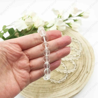 Clear Quartz Sphatik bracelet with authenticity certificate - genuine natural gemstone