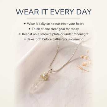 How to wear your Clear Quartz Pencil Pendant