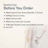 Clear Quartz (sphatik) Pendant – good to know before you order