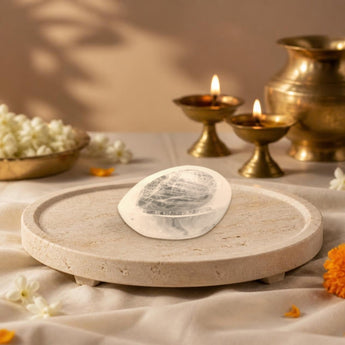 Clear Quartz (Sphatik) Crystal Diya - WorldOfOorja