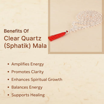 Clear Quartz (Sphatik) Mala - WorldOfOorja