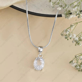 Clear Quartz (sphatik) Pendant - WorldOfOorja